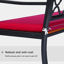 GaoF Panchine da Giardino per terrazza all'aperto Panchine da Parco per Il Tempo Libero, panchina da Cortile in Alluminio pressofuso Resistente alle intemperie, Comoda Panca a 2 posti con Schienale e