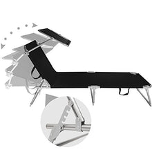 TecTake 2X Sedia a Sdraio per Prendere Il Sole con l'ombrello Parasole 190cm Nero