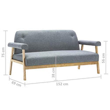 Festnight Divano a 3 Posti, Moderno Divano in Tessuto Grigio Chiaro
