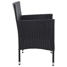 vidaXL - Panchina da giardino, 103 cm, in polyrattan, colore: Nero