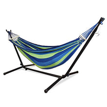 Amaca con Supporto e Diffusore In Legno per una Stenditura perfetta, Brasiliana, Cotone, 320cm, Portata 200 kg, Denim Doppia, Supporto e tessuto Anallergico e Certificato