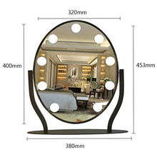 Specchio per Trucco con 9 lampadine Specchio per Trucco a LED in metallo nero Tre tipi di Specchio luminoso Luminoso Specchio Cosmetico Rondes Avec Miroir Adatto per specchiera da bagno Può essere ruo