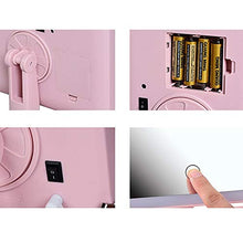 LFK LED con luci prima e dopo 360 gradi rotante specchio specchio da tavolo riempimento luce specchio multifunzione storage Vanity specchio USB ricarica tre toni rosa chiaro