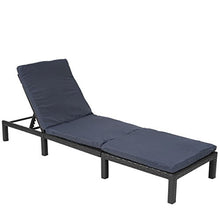 Mendler Lettino da esterno polyrattan HWC-A51 regolabile Basic antracite cuscino grigio
