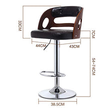 Pu Pelle Rotondo Bar Sgabello con Back Rest Height Regolabile Swivel Solid Wood Pub Sedia Home Kitchen Bar Sgabello Backless Stool con Footrest (Nero)