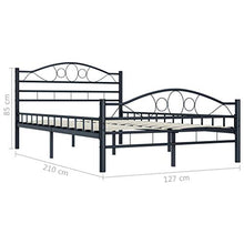 Festnight Giroletto, Struttura per Letto in Acciaio Nero 120x200 cm