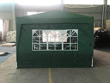 Gazebo Pieghevole Giardino con Teli Laterali E Finestra 3X3 Automatico Fiera (Verde)