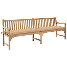 vidaXL Panca da Giardino con Cuscino Beige 240 cm in Massello di Teak