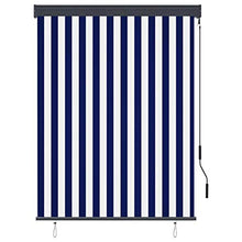vidaXL - Tenda avvolgibile per esterni, 120 x 250 cm, blu e bianco