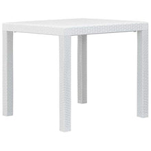 E E-NICES Tavolo da Giardino Bianco 79x79x72 cm in Plastica Stile Rattan