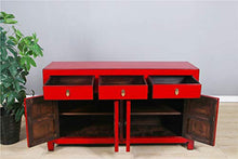 Yajutang - Cassettiera cinese con 4 ante e 3 cassetti, colore: Rosso