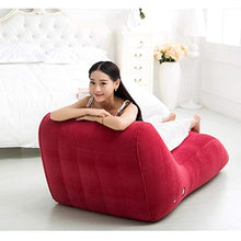 YUEBAOBEI Divano Gonfiabile, Sedia A Sdraio Floccata Divano Gonfiabile per Il Tempo Libero Poltrona Reclinabile Divano Pigro S-Type Divano Letto Lettino Sedia da Pranzo Creativa,Rosso