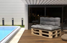 POKAR Set di Cuscini per Europallet Imbottito da 2 Pezzi: 1x Cuscino-Sedile 120x80cm + 1x Cuscino-Schienale 120x40cm, per Divano da Giardino, per Interno ed Esterno, Senza Pallet, Grigio