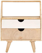 H-CAR Lsqdwy Comodino Comodino 2 Cassetti 40x30x50 Cm Legno Massello di Mango