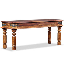 vidaXL Panca in Legno Massello di Sheesham 110x35x45 cm Arredo Casa Panchina