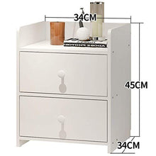YGB Comodino Comodino in MDF Comodino con 2 cassetti, Comodino Comodino Comodino Consolle Comodino Cassettiera per Camera da Letto, Libreria da Ufficio, Comodino Bianco