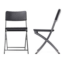 Relaxdays Sedia per Giardino Pieghevole in Ottica Rattan Modello Bastian, Nero, 2 Pezzi