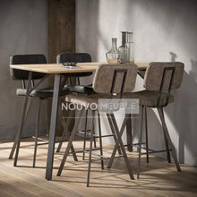 M-001 - Tavolino da bar, colore: legno e acciaio Woodland