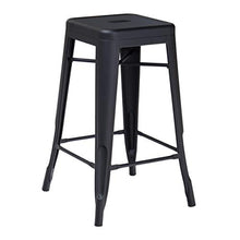 KOSMI - Sgabello da bar in metallo nero opaco, altezza sgabello alto 76 cm