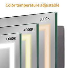 Yinleader Specchio da parete per bagno a LED con illuminazione, 60 x 80 cm, con interruttore touch, luce a 3 colori, luminosità regolabile in bianco caldo, bianco freddo