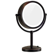 specchio trucco,specchio trucco,Specchio cosmetico da tavolo a LED con ingrandimento 10 volte di 8,5 pollici, specchio cosmetico illuminato in stile europeo, bronzo nero
