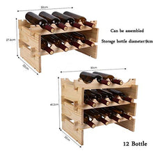 WAN Supporto per Rack da 4 Piedi in Legno di Pino Naturale con Supporto da Tavolo Organizer da appoggio per Vino in Legno impilabile da 16 Bottiglie Supporto da scaffale per Vino modulare per cu
