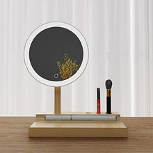 dhcsf Lampada a Specchio a Specchio a soffitto a soffitto in Legno massello con Lampada con Lampada Portatile Portatile Desktop Specchio per vanità Ricaricabile con stoccaggio