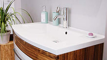 Set di mobili da bagno Malema in bianco-noce con frontale arrotondato 5 pz.