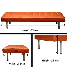 Upholstery Leather Daybed with Wooden legs Tan color By Second May