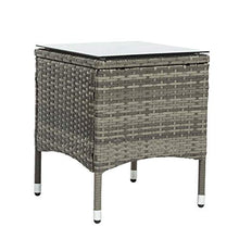 Set di mobili da balcone in polyrattan per 2 persone, 1 tavolo e 2 poltrone, resistente alle intemperie, per giardino, balcone e terrazza