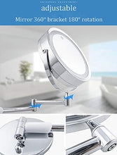SWEET Specchio Ingranditore 5X da Tavolo,Specchio Ingranditore da Parete,Carica della Batteria HD a Doppio Lato con Oscuramento del Tocco Rotante a 360 ° Specchio Ingranditore con Luce