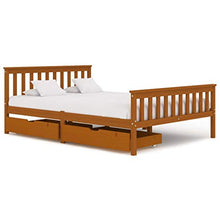 SKM Giroletto con 2 Cassetti Marrone Miele Legno di Pino 140x200 cm (34.85kg)