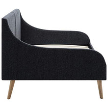 vidaXL Divano Letto con Materasso Memory Foam Imbottito Morbido Elegante Comodo Rete a Doghe Sofa Grigio Scuro in Tessuto Telaio in Legno