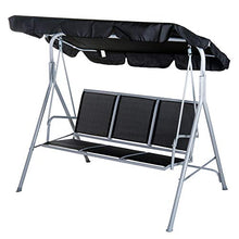 giordano shop Dondolo 3 Posti da Giardino 170x110x153 cm in Acciaio Nero e Argento