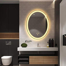 Specchio Elegante semplicità Specchio per Il Trucco Specchio Ovale da Parete Oscuramento Continuo Anti-Appannamento Touch Screen Specchio Decorativo da Appendere per Camera da Letto Bagno
