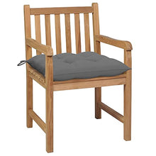 vidaXL Sedie da Giardino 2 pz con Cuscini Grigi in Massello di Teak