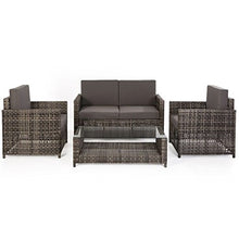 VERDELOOK Dafne, Set Arredo da Giardino, Composto da 1 tavolino, 1 Divano a 2 posti e 2 poltroncine, Marrone