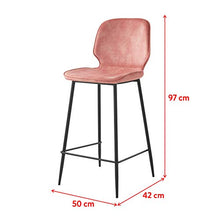 Selsey - Sgabello di velluto, colore: rosa, 50 x 42 x 97 cm