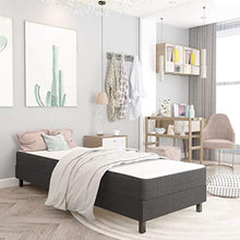 SKM Letto a Molle Grigio Scuro in Tessuto 90x200 cm (32.5kg)