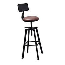 Binglinghua - Sgabello da bar in metallo stile retrò, girevole