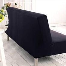 WINS Copridivano Senza braccioli 3 posti Copridivano Letto Elasticizzato Copridivano clic clac Senza braccioli Fodera per Divano Letto clic clac Estensibile Nero