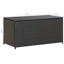 FAMIROSA Baule da Giardino in Polyrattan 116x60x60 cm Nero