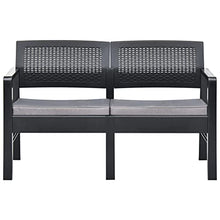 vidaXL Panchina Giardino 2 Posti con Cuscini 120 cm Plastica Antracite