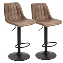 benzoni Set 2 Sgabelli Imbottiti 43x46,5x91-10 cm in Similpelle Marrone