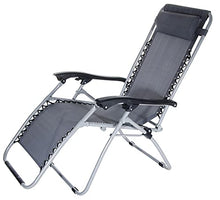 Set 2 Sedie Sdraio Zero Gravity Reclinabili Pieghevoli in Acciaio e Textilene Ibiza Grigio