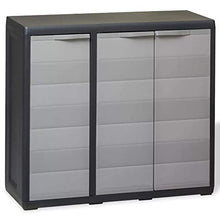 Cikonielf Armadio da giardino in plastica con 3 ante e 2 ripiani 97 x 38 x 87 cm