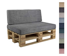 POKAR Cuscino per Pallet sfoderabile, Set di 2: 1x Cuscino per Seduta 120x80 + 1x Cuscino per Schienale 120x40, Divano per Pallet, Grigio