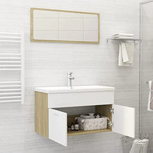vidaXL Set Mobili da Bagno 2 pz Grigio Cemento in Truciolato
