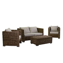 Vacchetti S.p.A Salotto Manila Rattan con Cuscini Set 4 Pezzi
