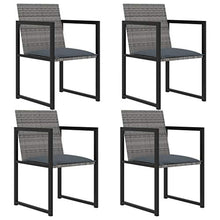 FAMIROSA Set da Pranzo da Giardino 5 pz con Cuscini in Polyrattan Grigio-3117